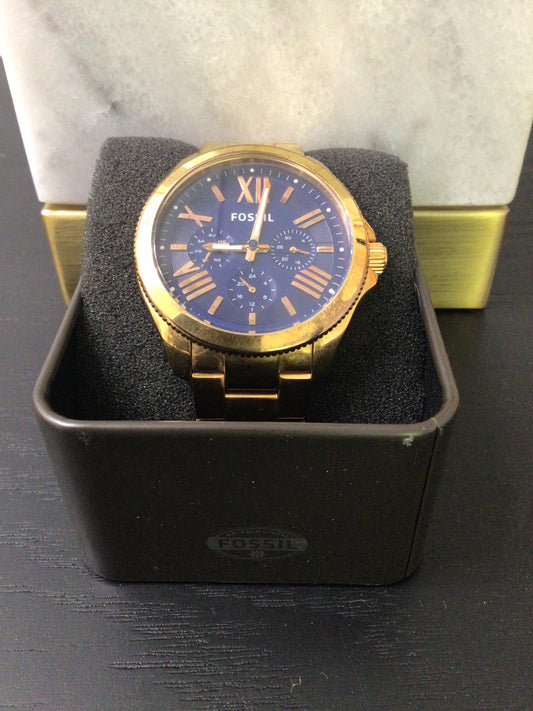 Fossil Navy and Gold Chronograph Men's Watch (062502)