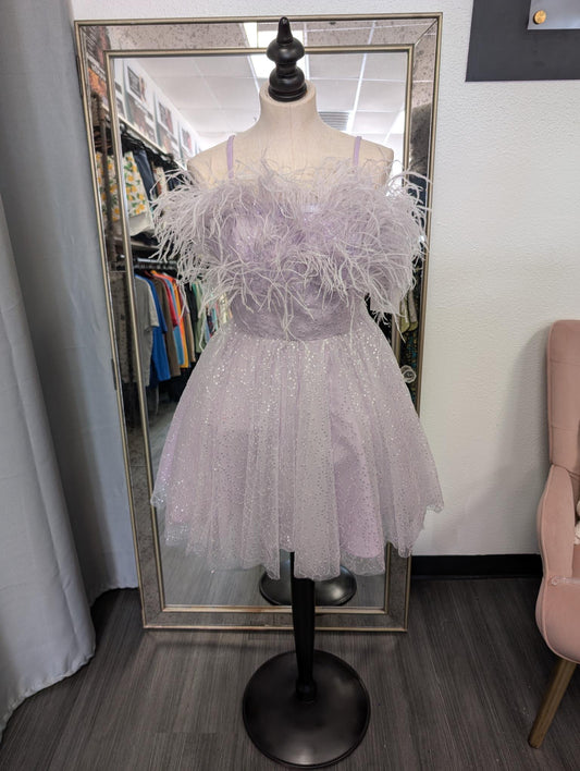 Sequin Chiffon A-Line Cocktail Dress