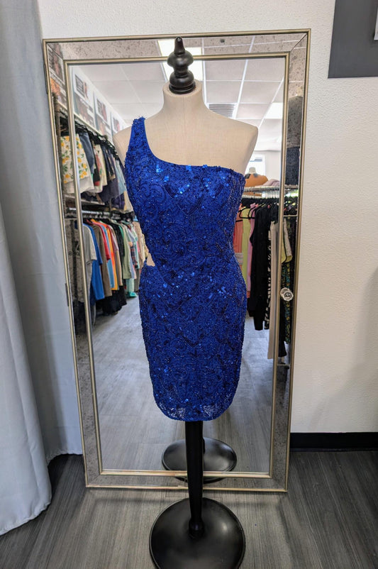 Primavera Couture One Shoulder Sheath Dress