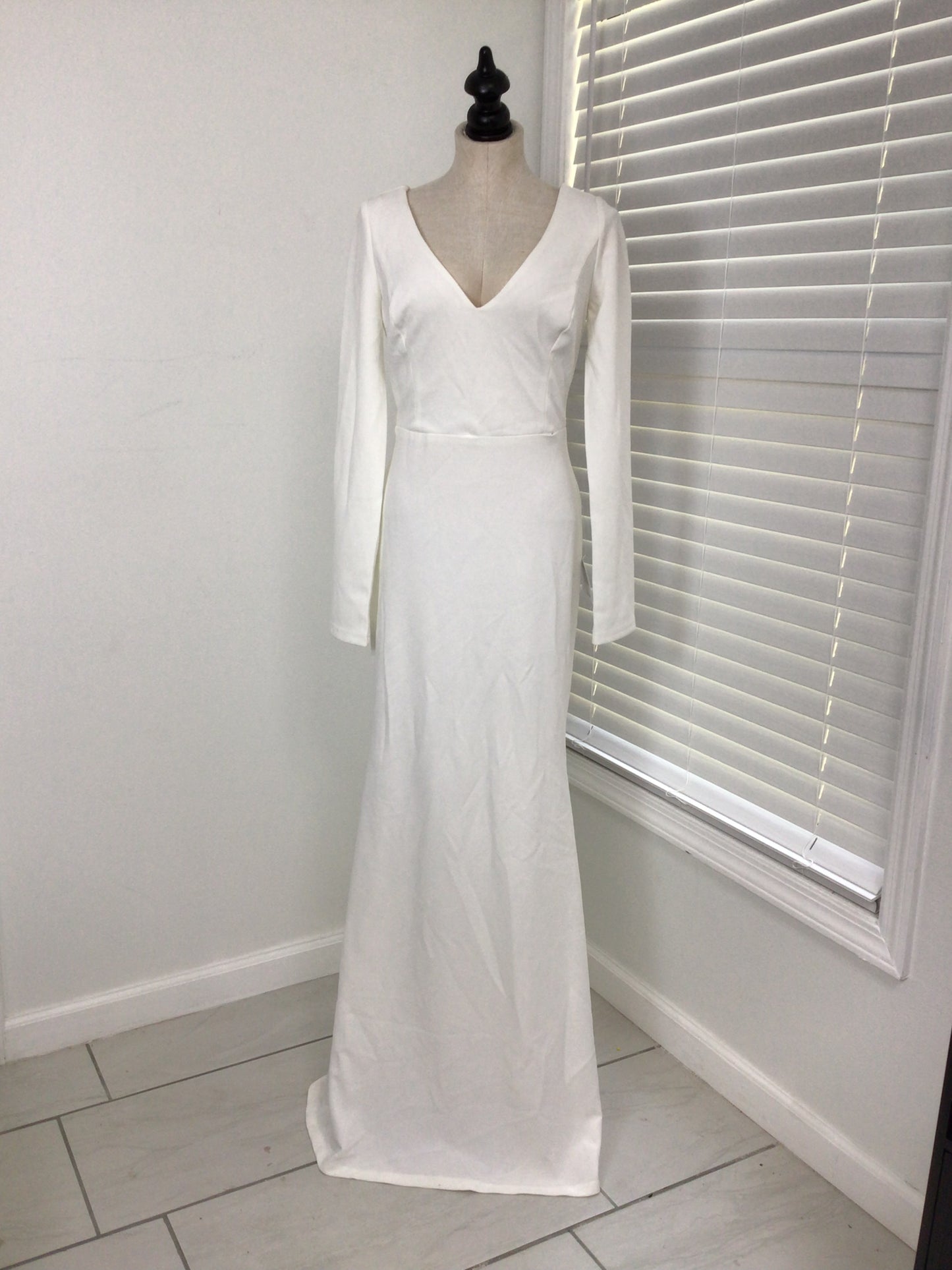 Feeling of Forever White Long Sleeve Mermaid Lulus Dress Size Large