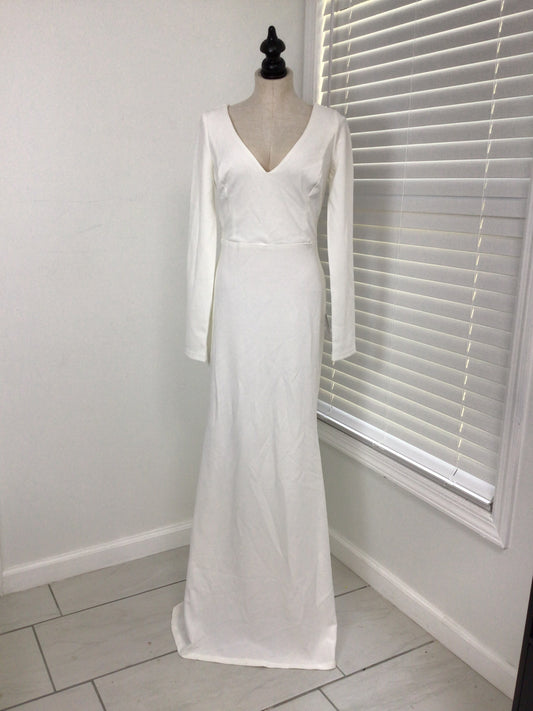 Feeling of Forever White Long Sleeve Mermaid Lulus Dress Size Large