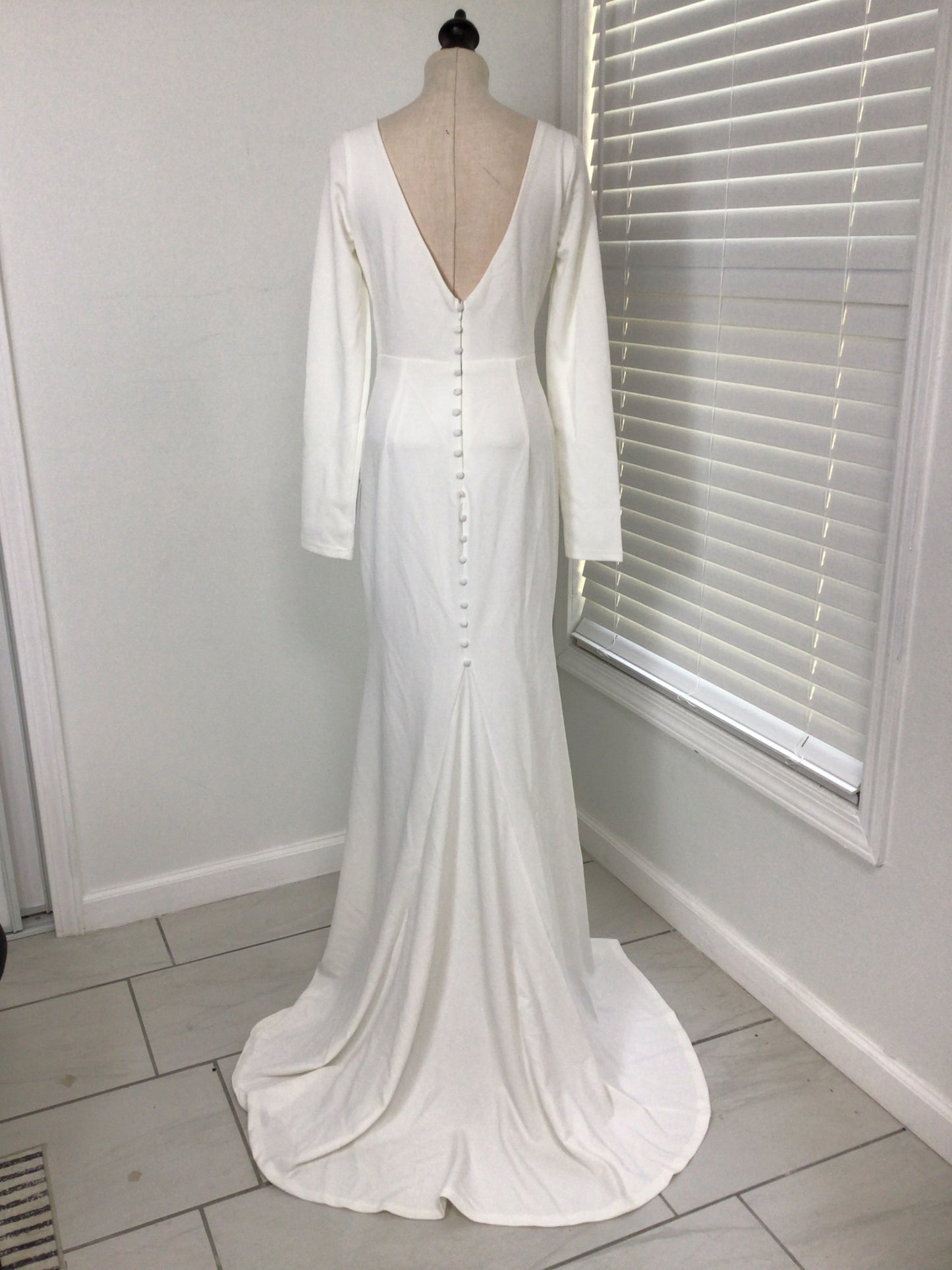 Feeling of Forever White Long Sleeve Mermaid Lulus Dress Size Large