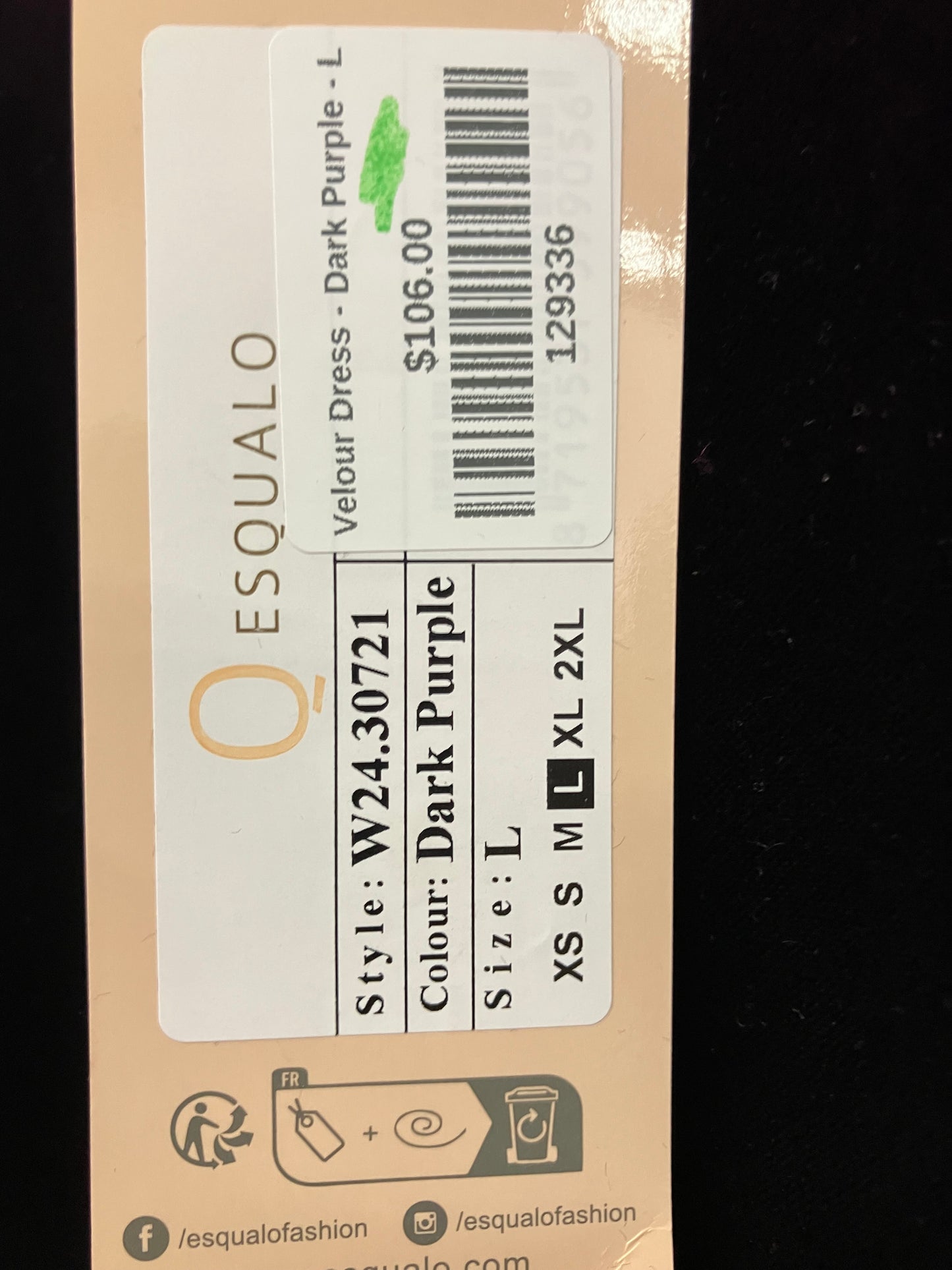 Esqualo Velour Purple Dress