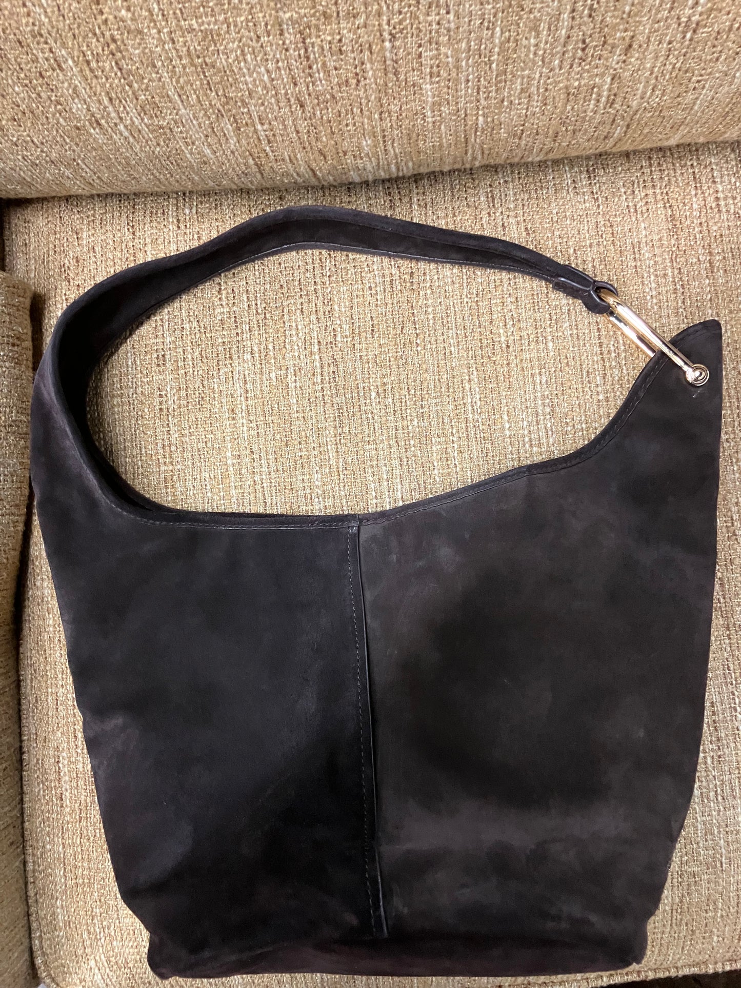 Michael Kors Chocolate Leather And Canvas Purse