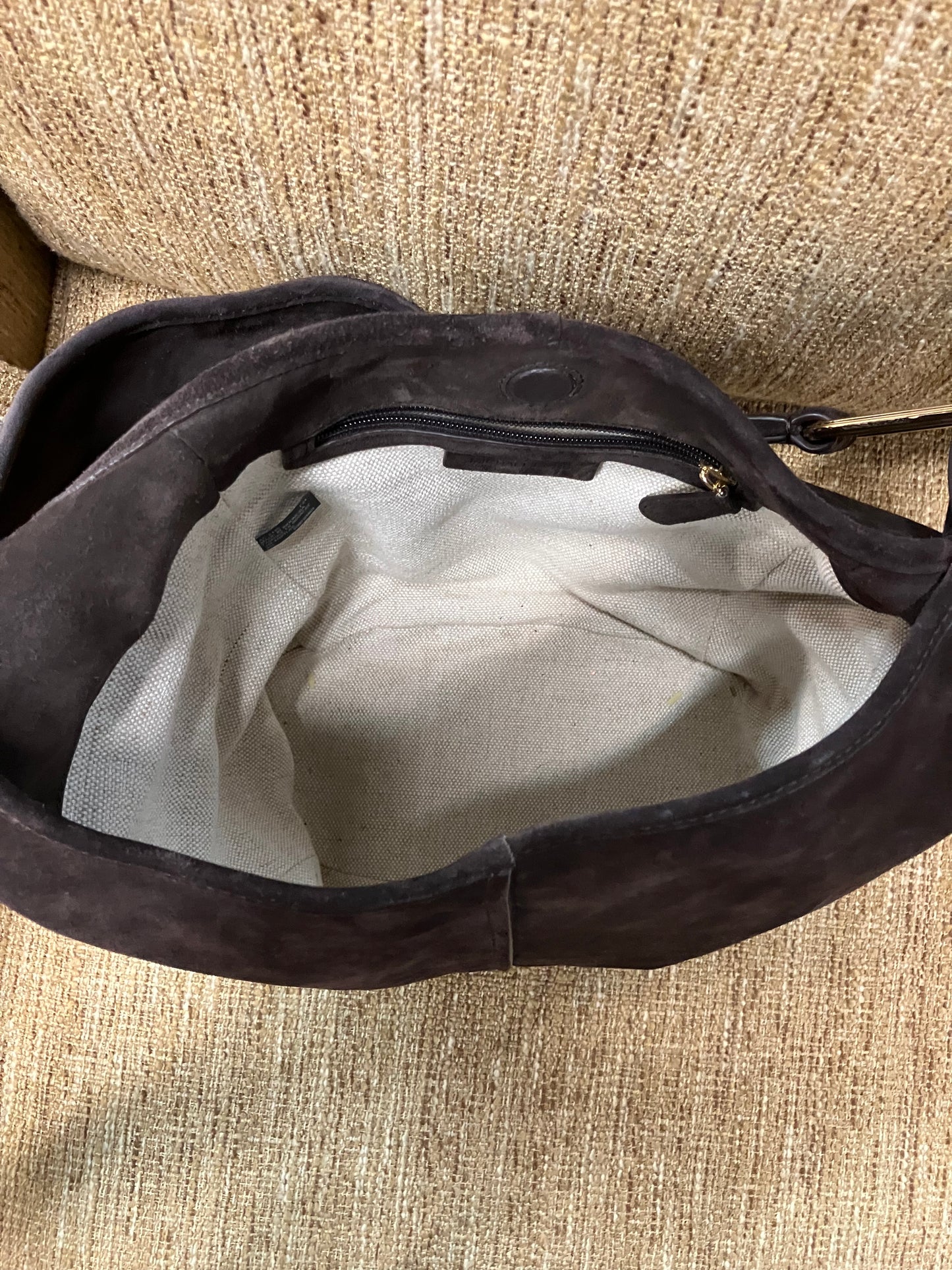 Michael Kors Chocolate Leather And Canvas Purse