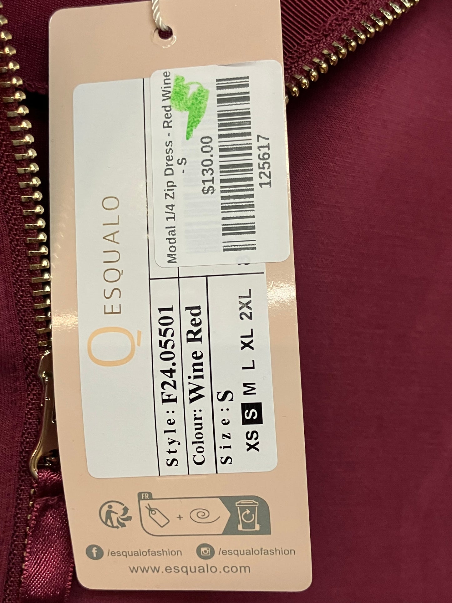 Esqualo Modal 1/4 Zip Dress