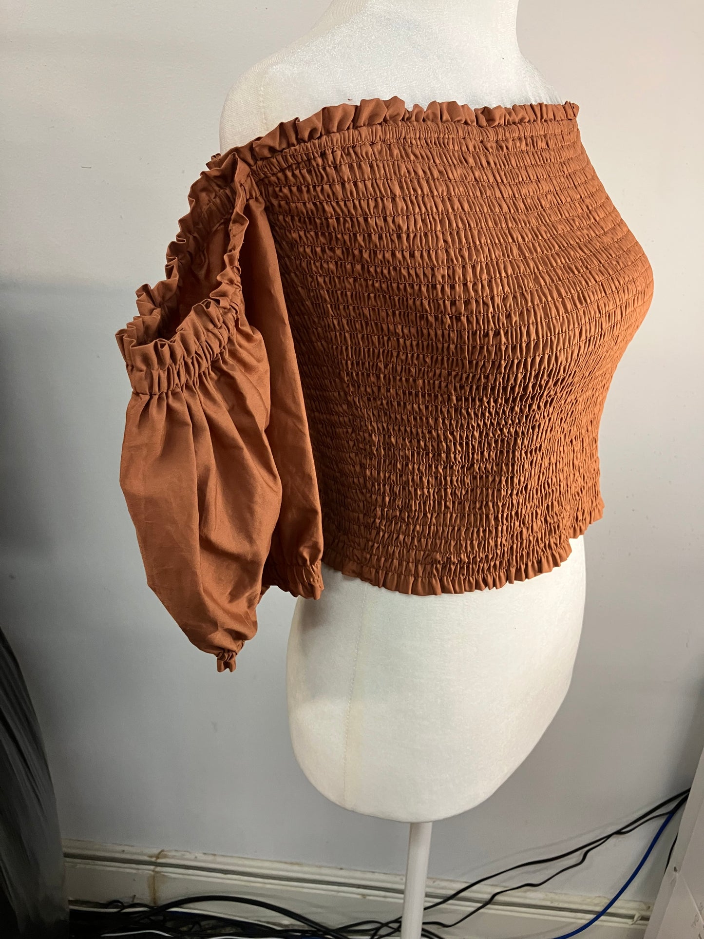 Intermix Smocked Crop Top Women’s Tops