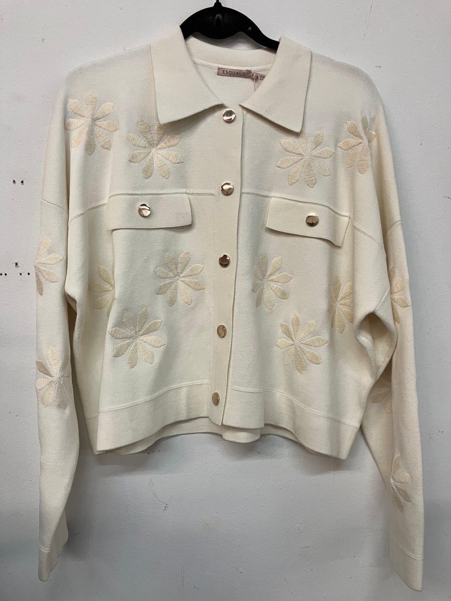Esqualo Embroidered Boxy Cardigan