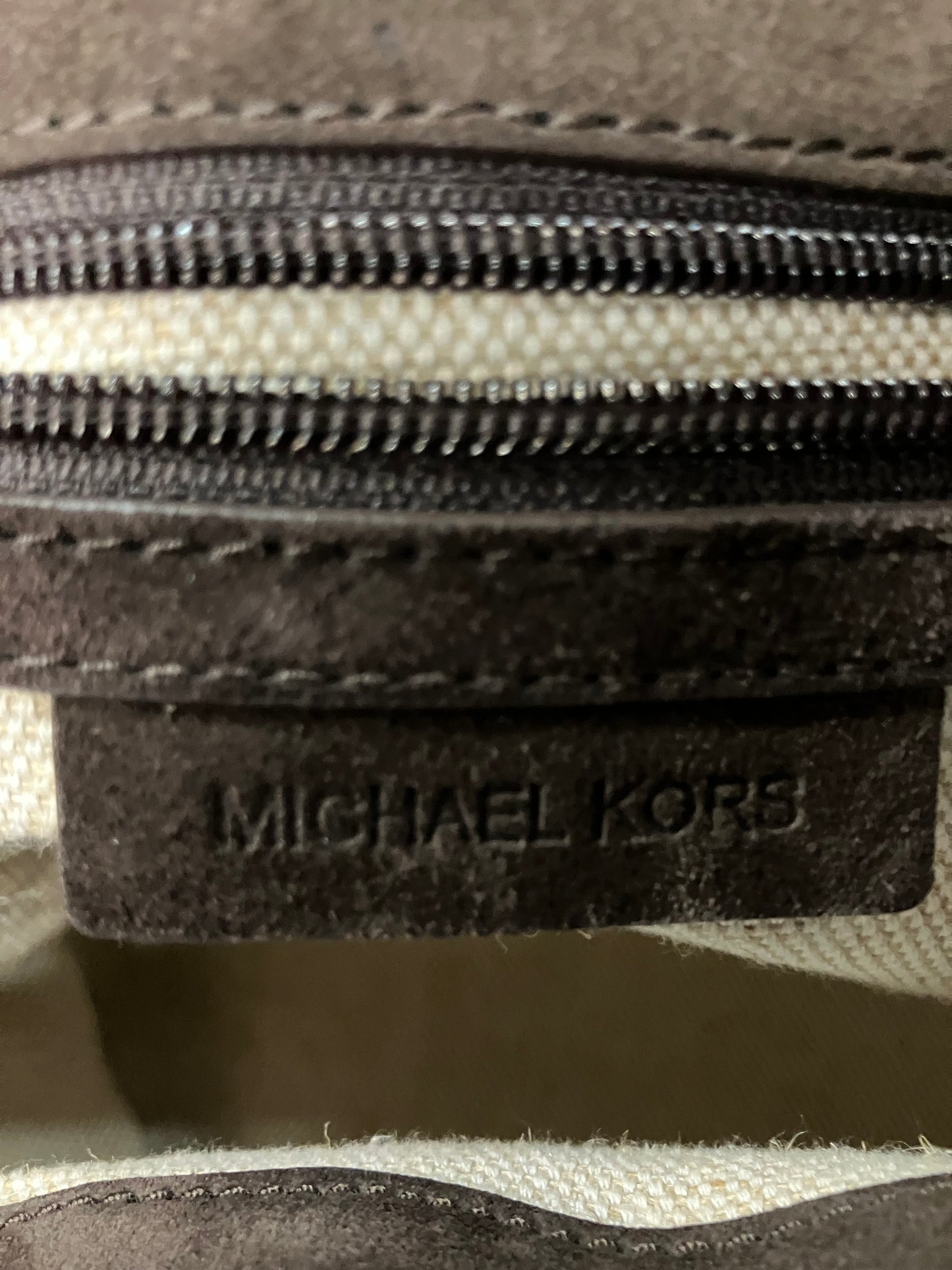 Michael Kors Chocolate Leather And Canvas Purse
